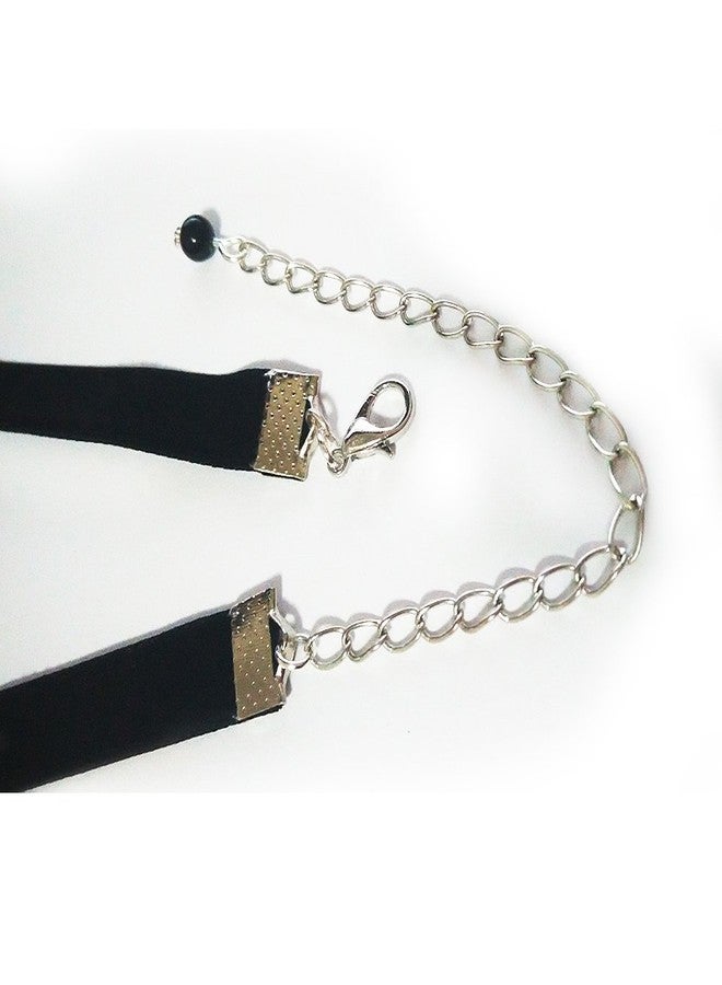 3GARDEN COS Gothic Lolita Bow Bells Velvet Ribbon Lace Necklace Choker - Image 3